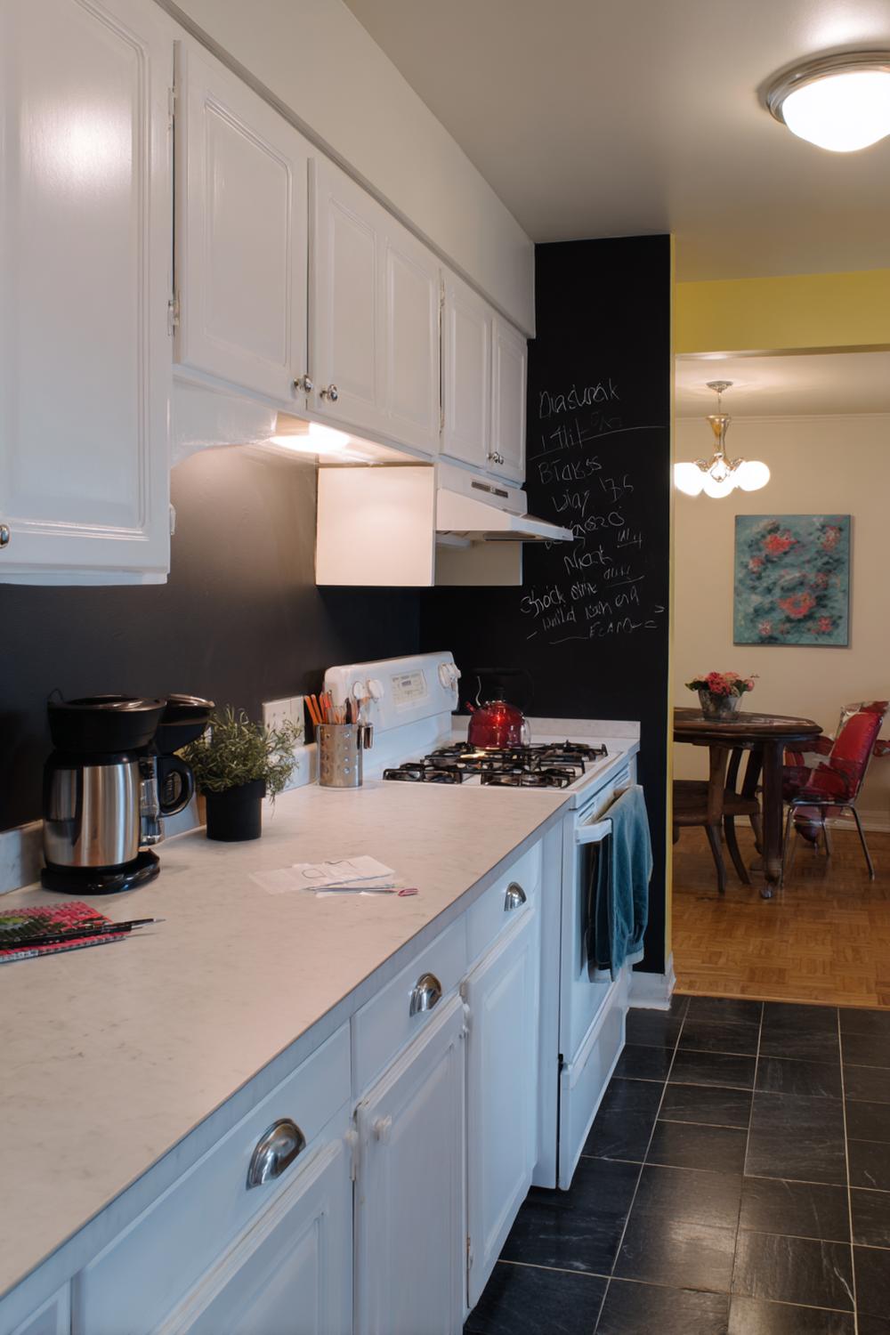 4. Küchenrückwand mit Tafelfarbe für Menü und Einkaufsliste