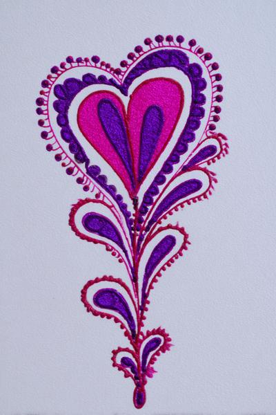 15. Einfaches Herz-Paisley mit Linienfüllung for mehndi designs front hand easy ideas