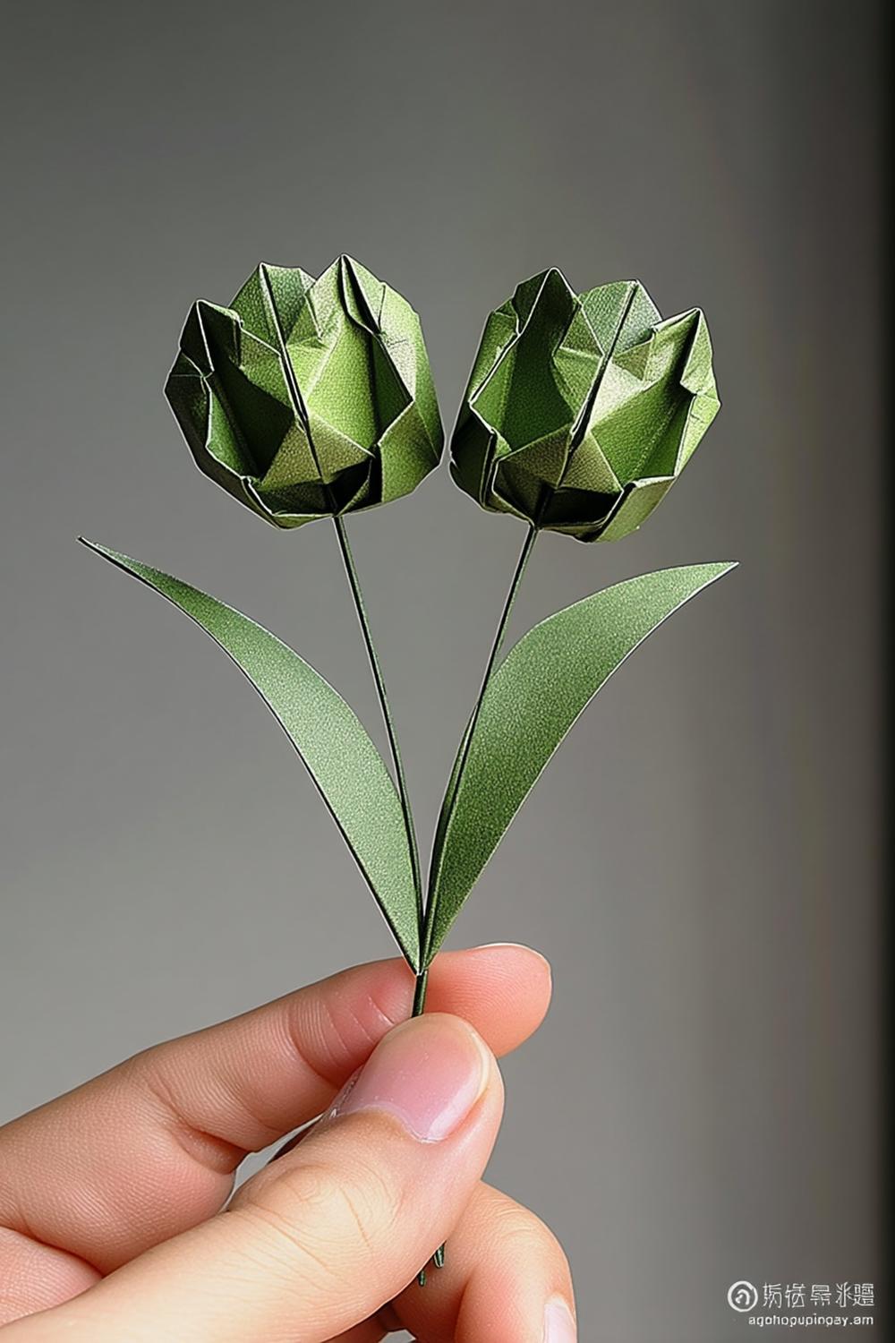 Grüne Tulpen im Miniformat