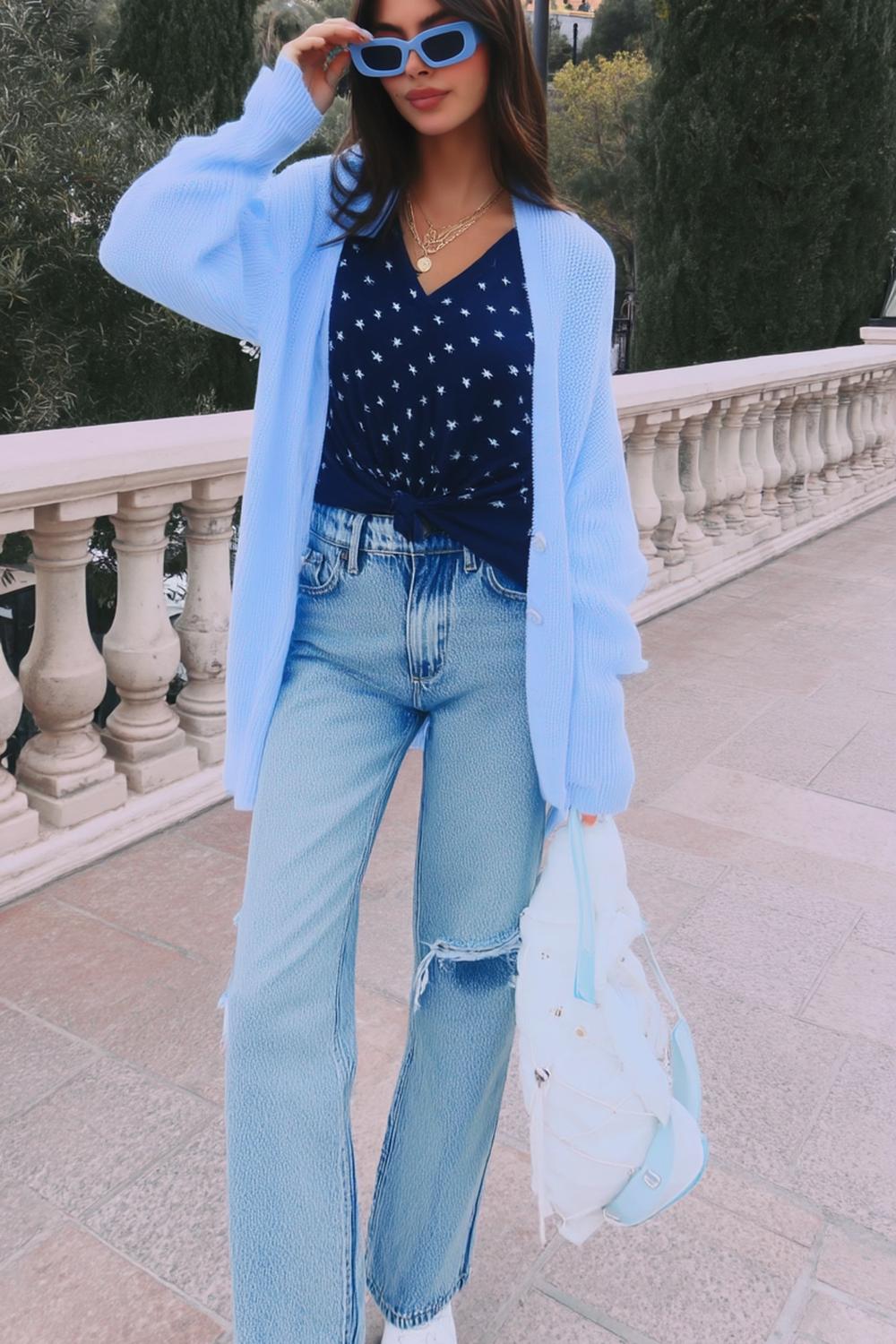 Blaue Herbst Kombination