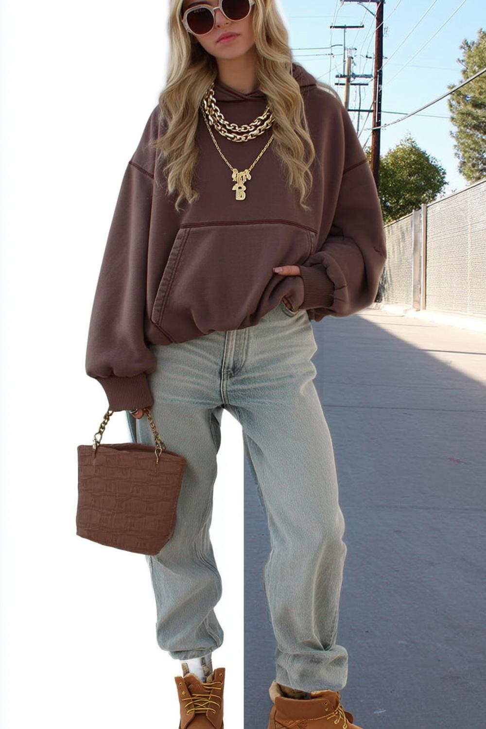 Brauner Hoodie Herbst