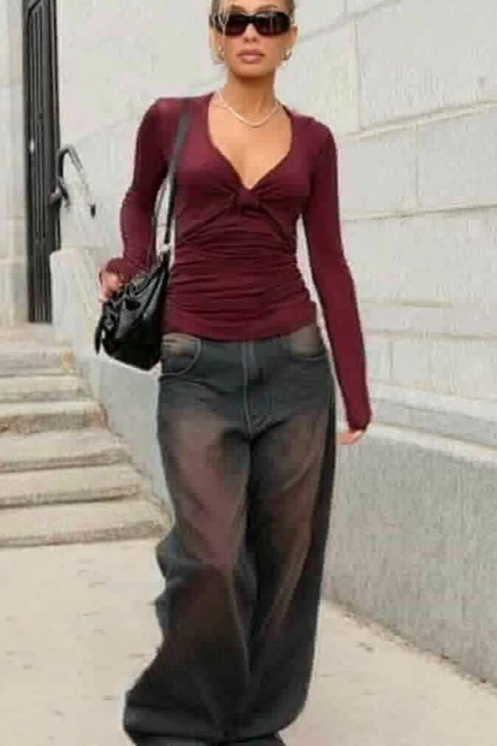 Burgundy Wickeltop Chic