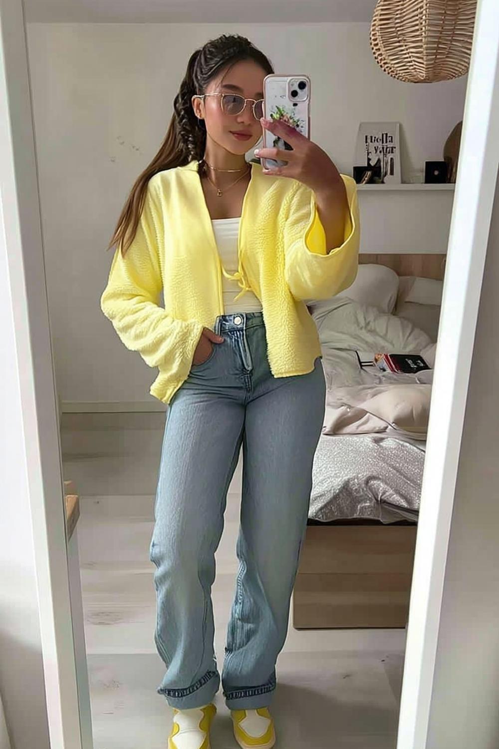 Gelber Cardigan Akzent