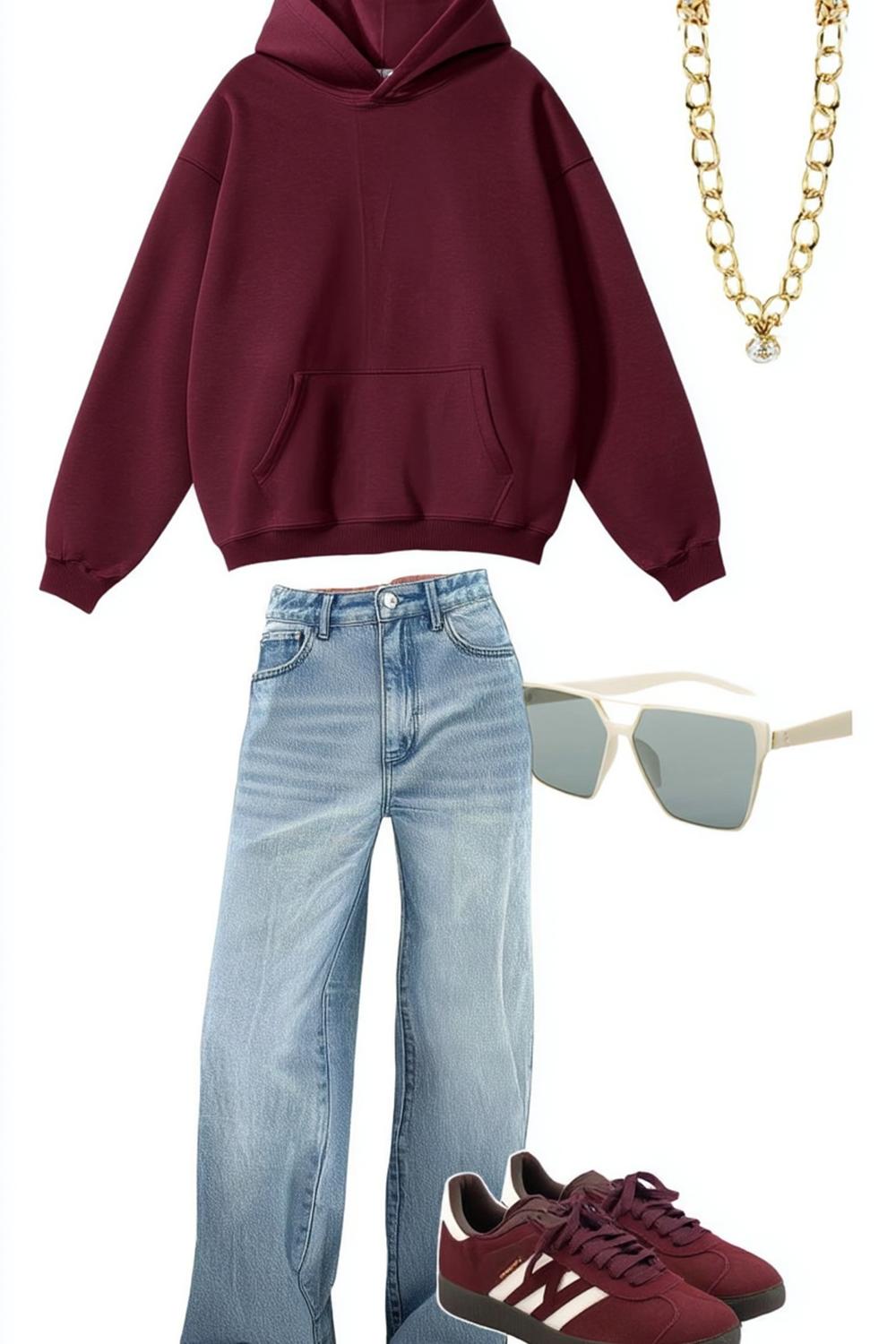 Weinroter Hoodie Casual