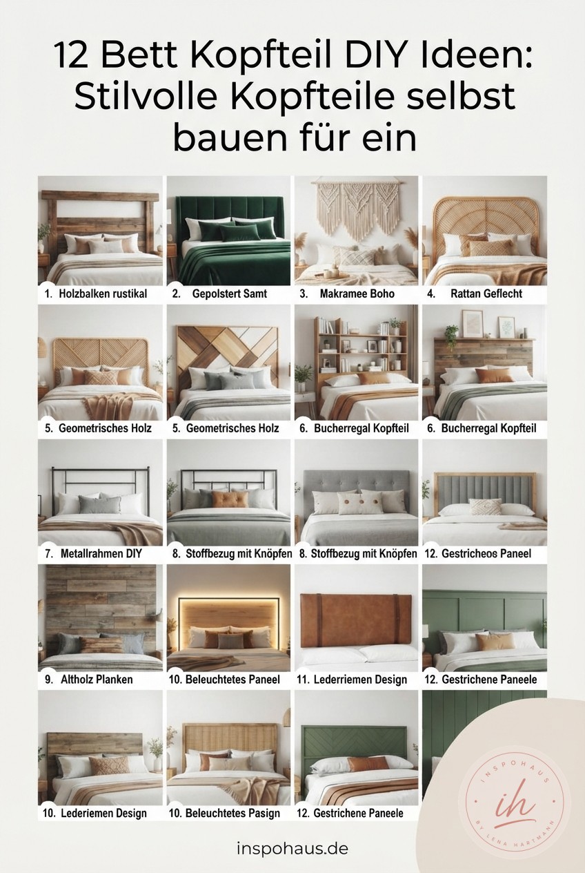 12 Bett Kopfteil DIY Ideen: Stilvolle Kopfteile selbst bauen für ein Schlafzimmer mit Charakter
