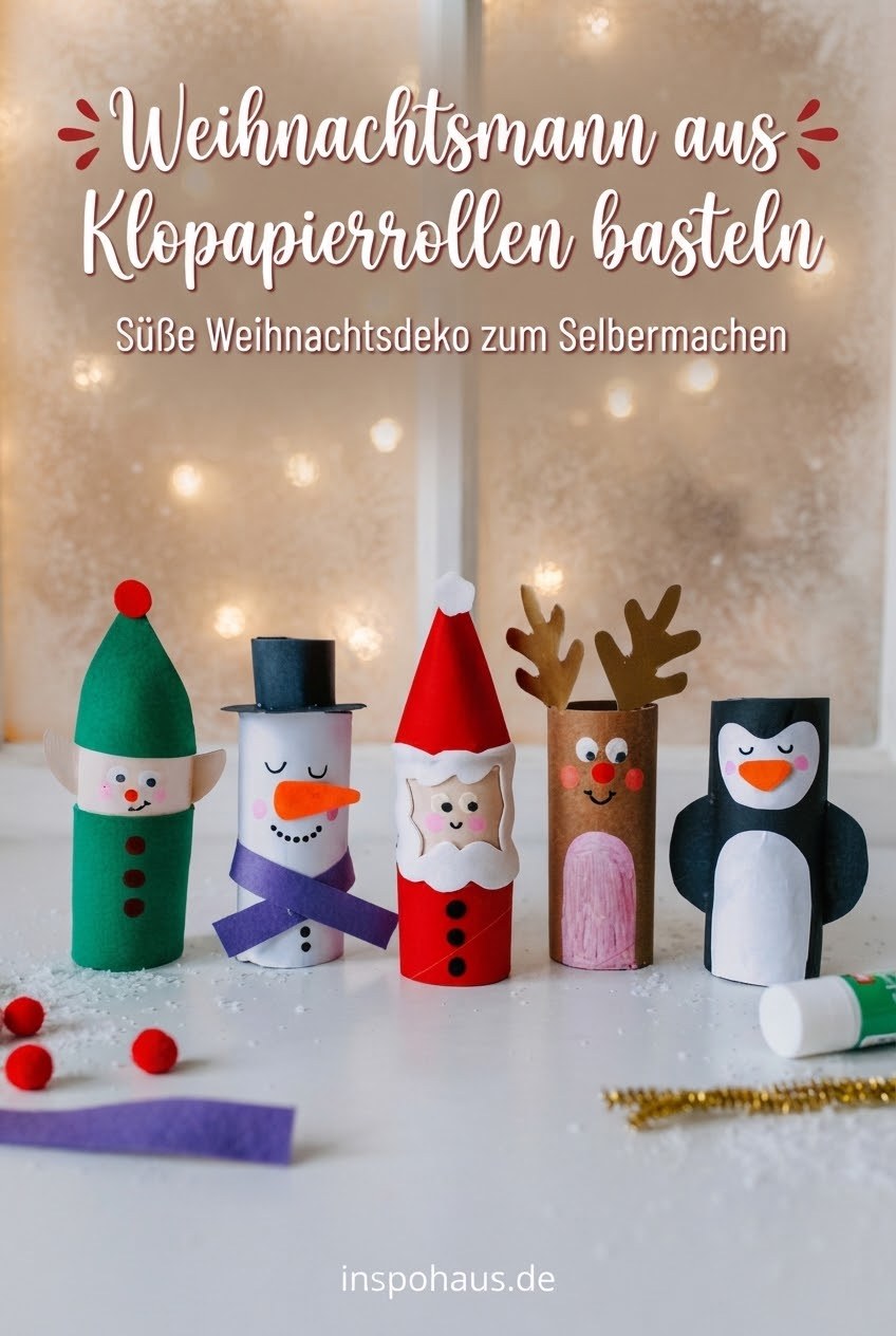 Weihnachtsmann aus Klopapierrollen basteln