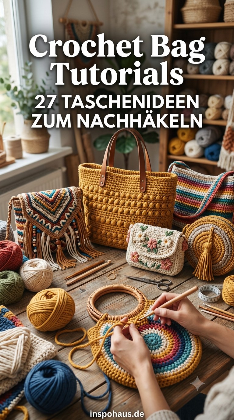 Crochet Bag Tutorials - 27 Taschenideen Zum Nachhäkeln
