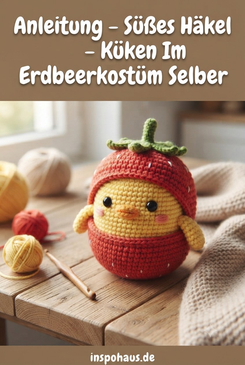 Anleitung - Süßes Häkel - Küken Im Erdbeerkostüm Selber