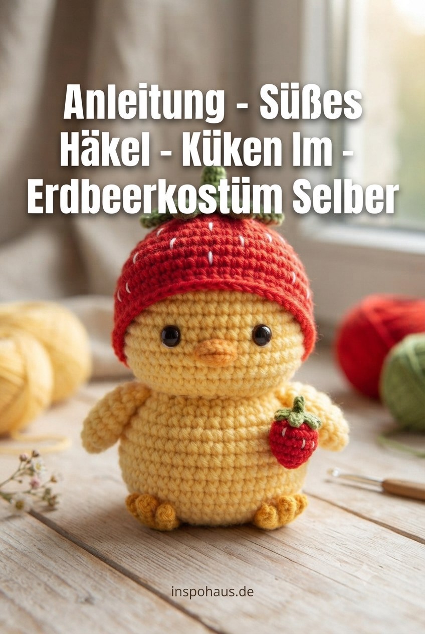 Anleitung - Süßes Häkel - Küken Im Erdbeerkostüm Selber