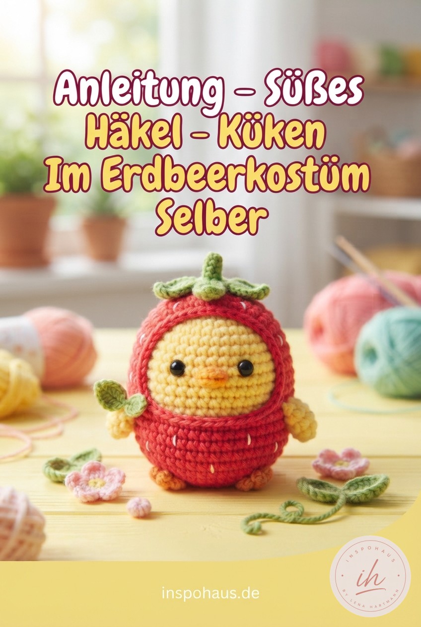 Anleitung - Süßes Häkel - Küken Im Erdbeerkostüm Selber