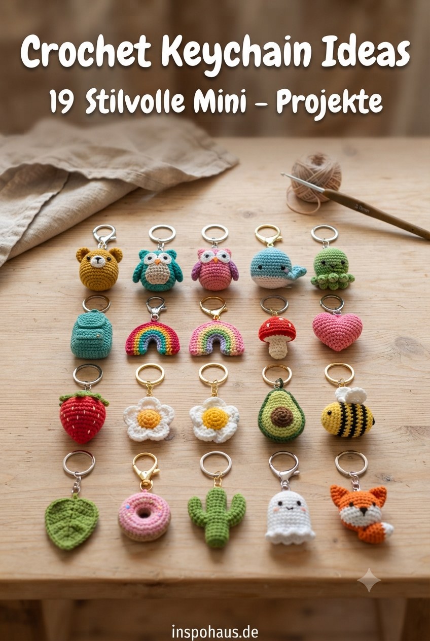 Crochet Keychain Ideas - 19 Stilvolle Mini - Projekte