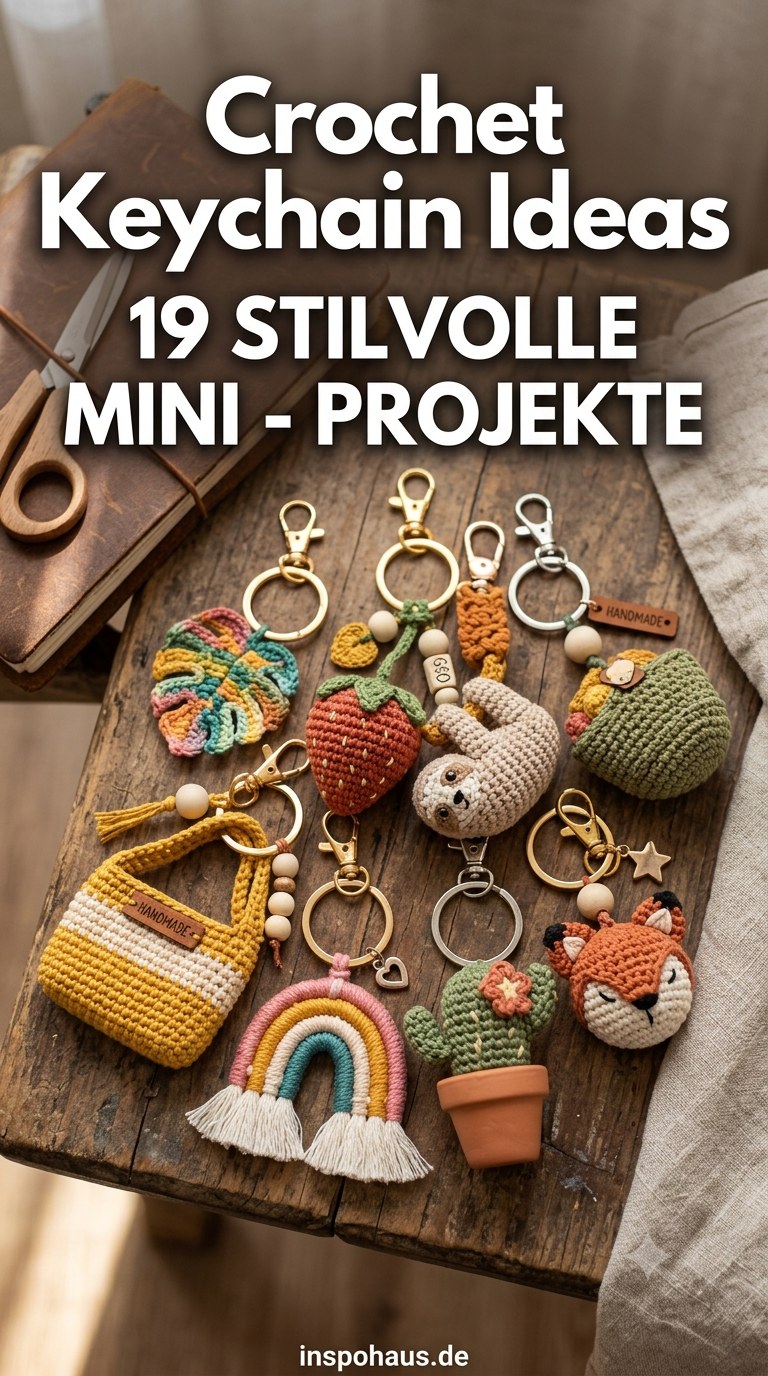 Crochet Keychain Ideas - 19 Stilvolle Mini - Projekte