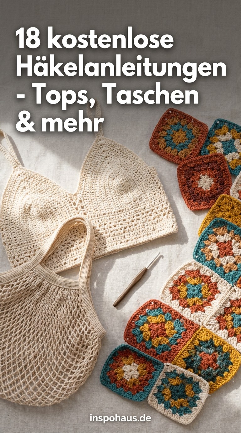 18 kostenlose Häkelanleitungen - Tops, Taschen & mehr