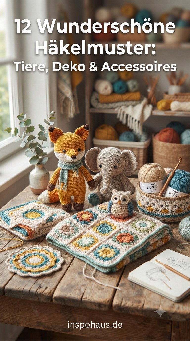 12 Wunderschöne Häkelmuster: Tiere, Deko & Accessoires