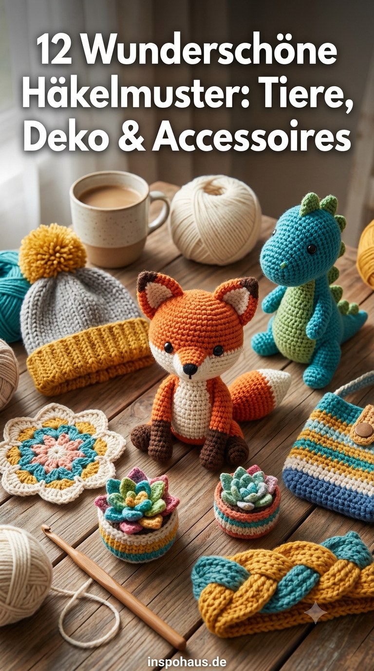 12 Wunderschöne Häkelmuster: Tiere, Deko & Accessoires