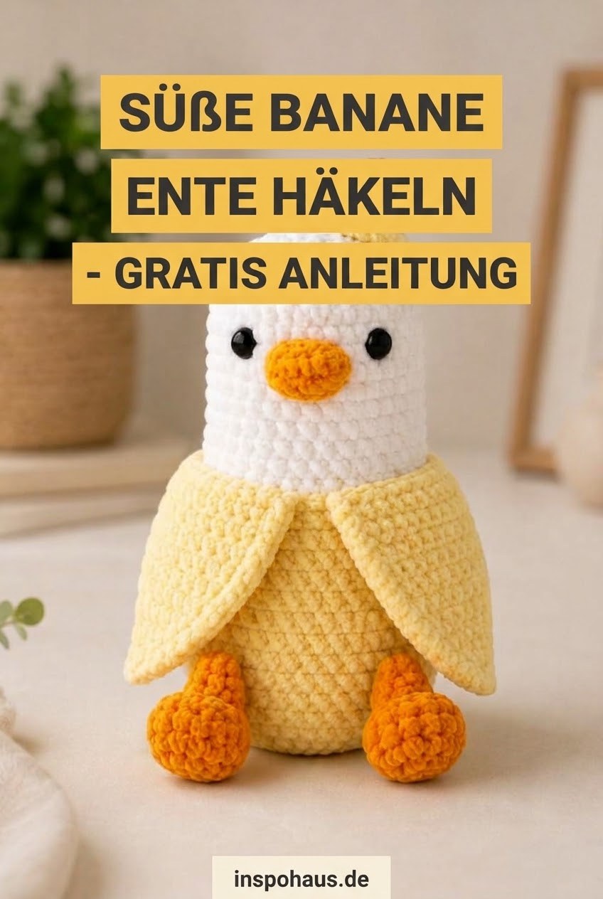 Süße Banana Ente Häkeln - Gratis Anleitung