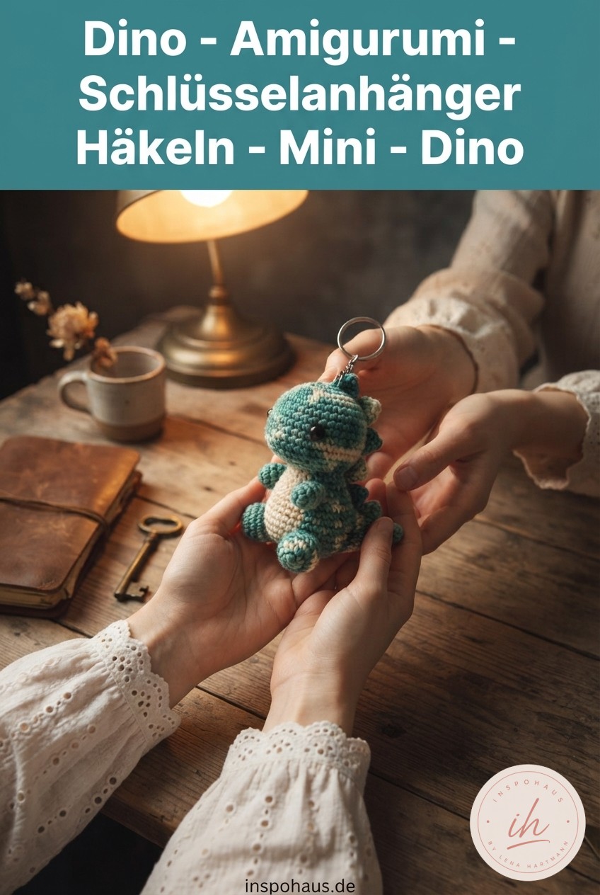 Dino - Amigurumi - Schlüsselanhänger Häkeln - Mini - Dino