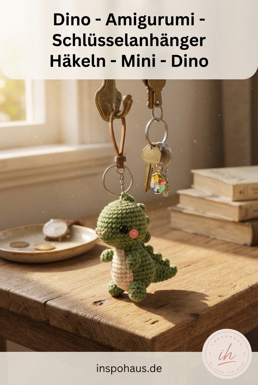 Dino - Amigurumi - Schlüsselanhänger Häkeln - Mini - Dino