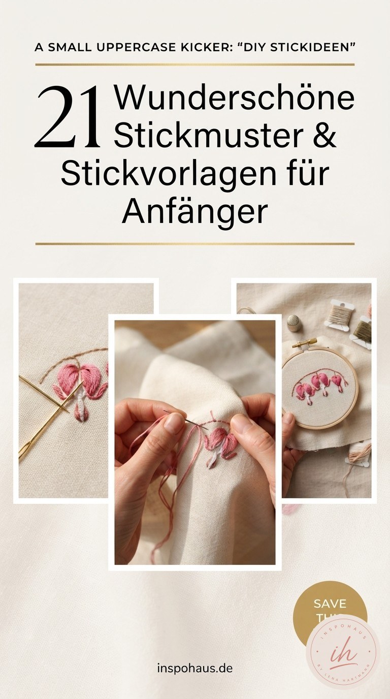 21 Wunderschöne Stickmuster & Stickvorlagen für Anfänger