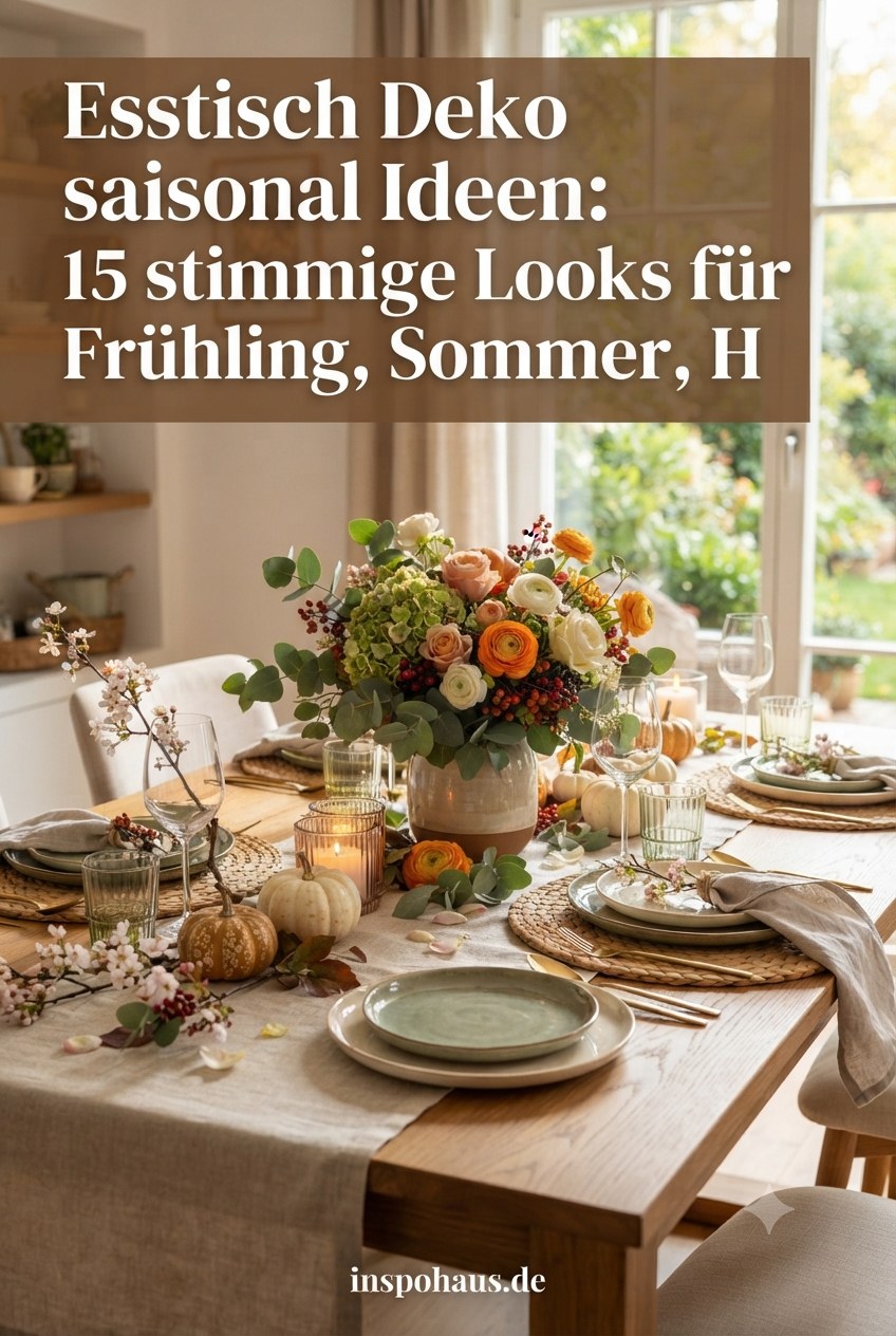 Esstisch Deko saisonal Ideen: 15 stimmige Looks für Frühling, Sommer, Herbst und Winter