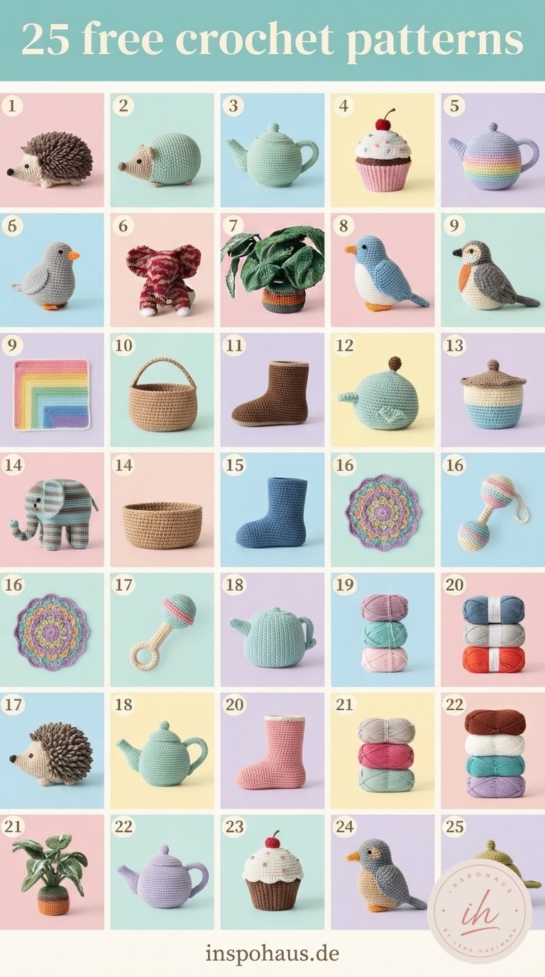 25 free crochet patterns