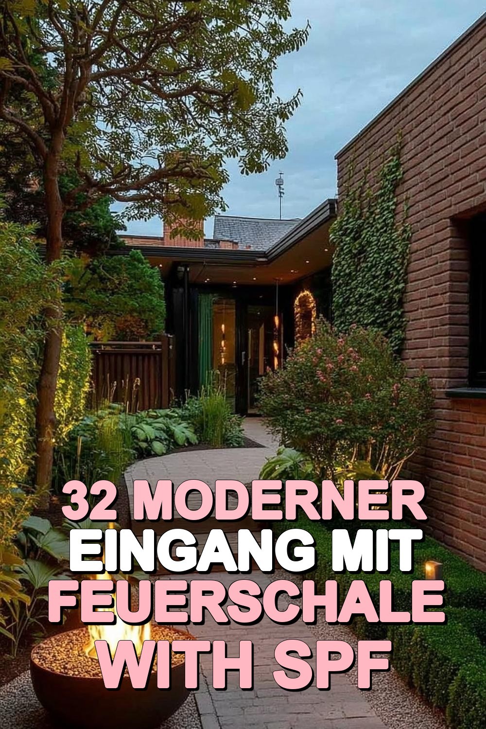 Moderner Eingang mit Feuerschale
