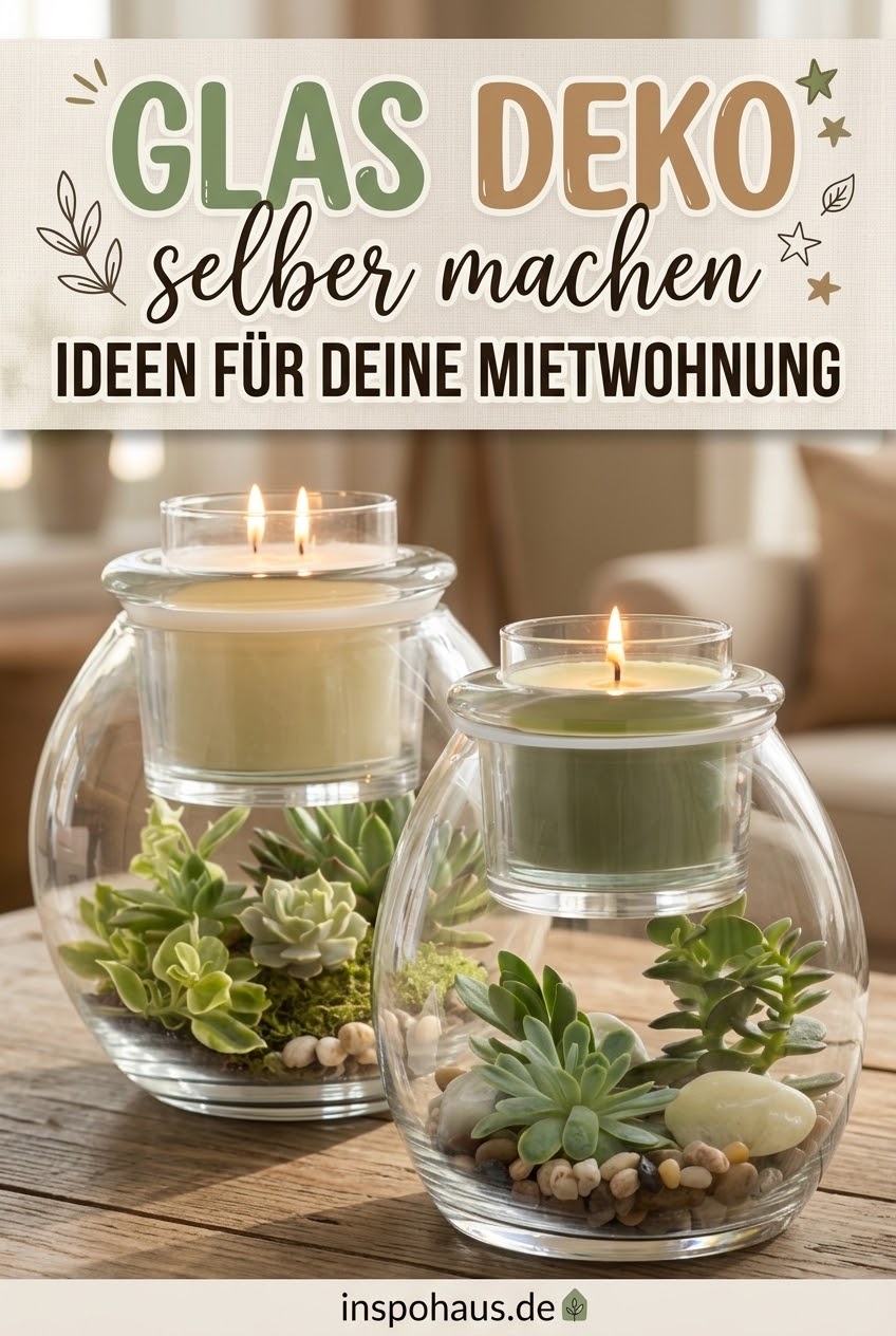 Glas Deko selber machen Ideen für deine Mietwohnung