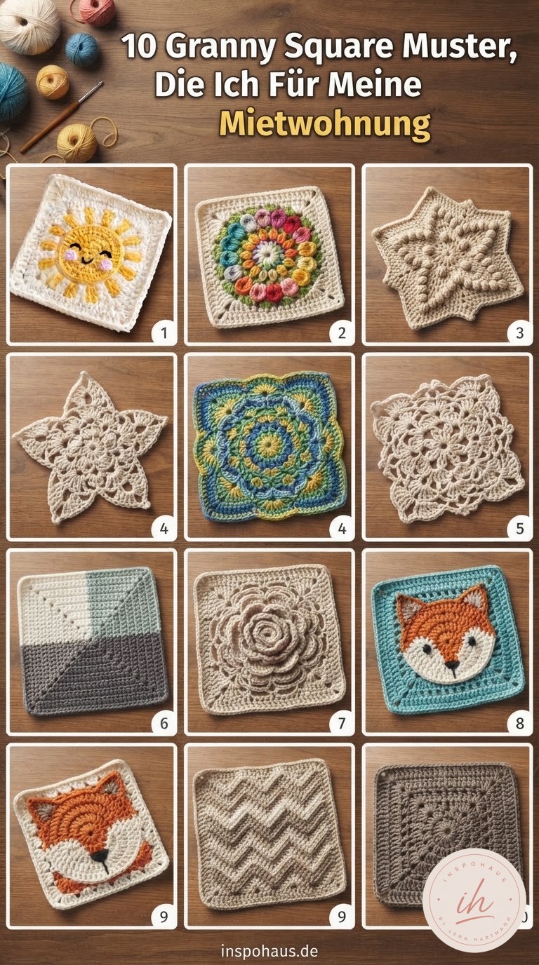 10 Granny Square Muster, Die Ich Für Meine Mietwohnung