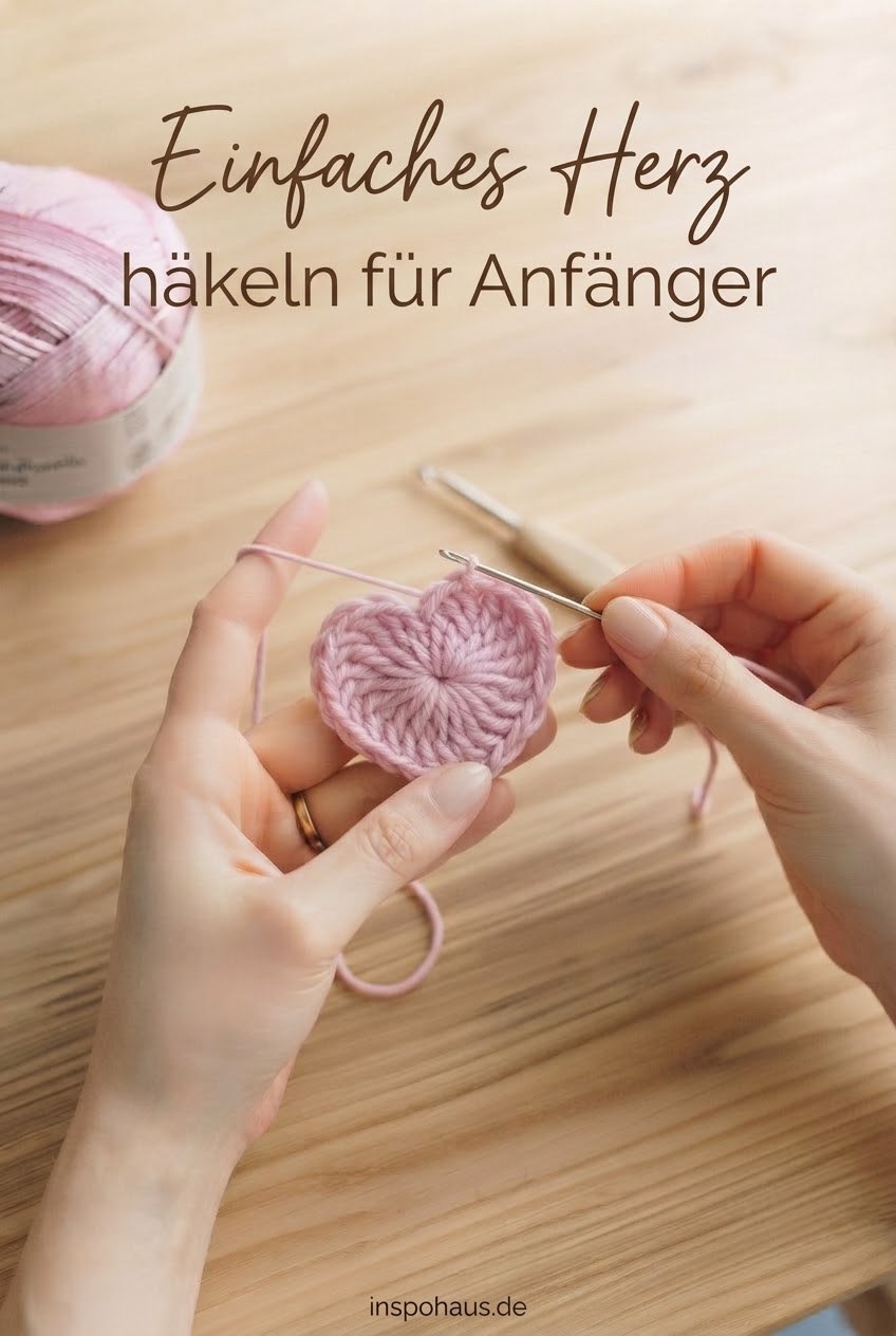 Einfaches Herz häkeln für Anfänger