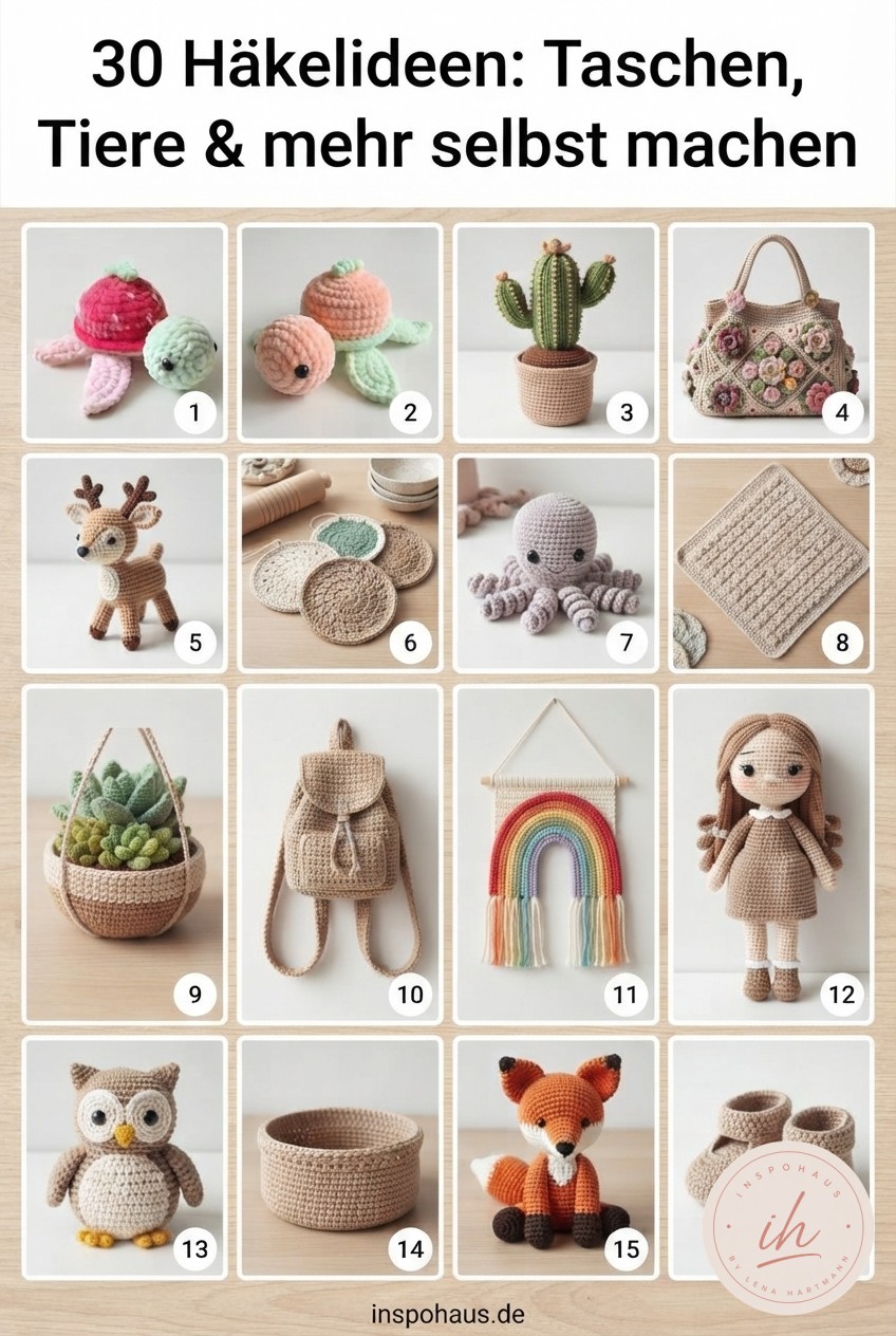 30 Häkelideen: Taschen, Tiere & mehr selbst machen