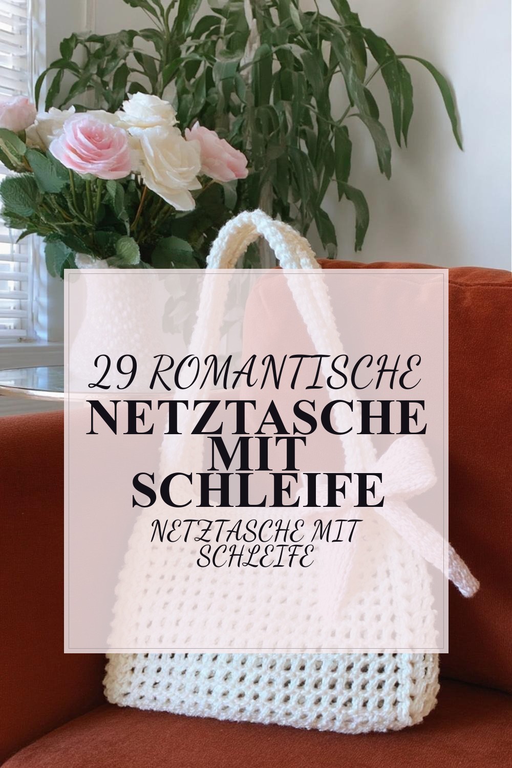 Romantische Netztasche mit Schleife