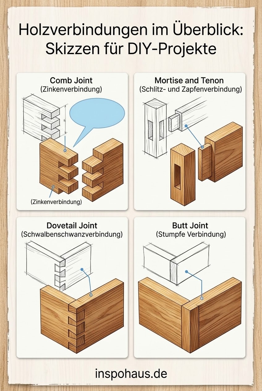Holzverbindungen im Überblick: Skizzen für DIY-Projekte