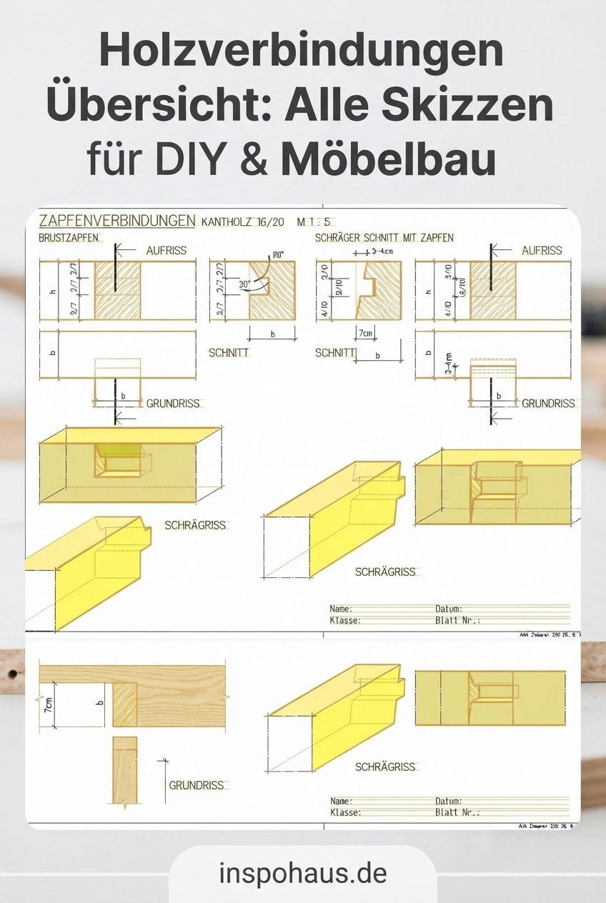 Holzverbindungen Übersicht: Alle Skizzen für DIY & Möbelbau