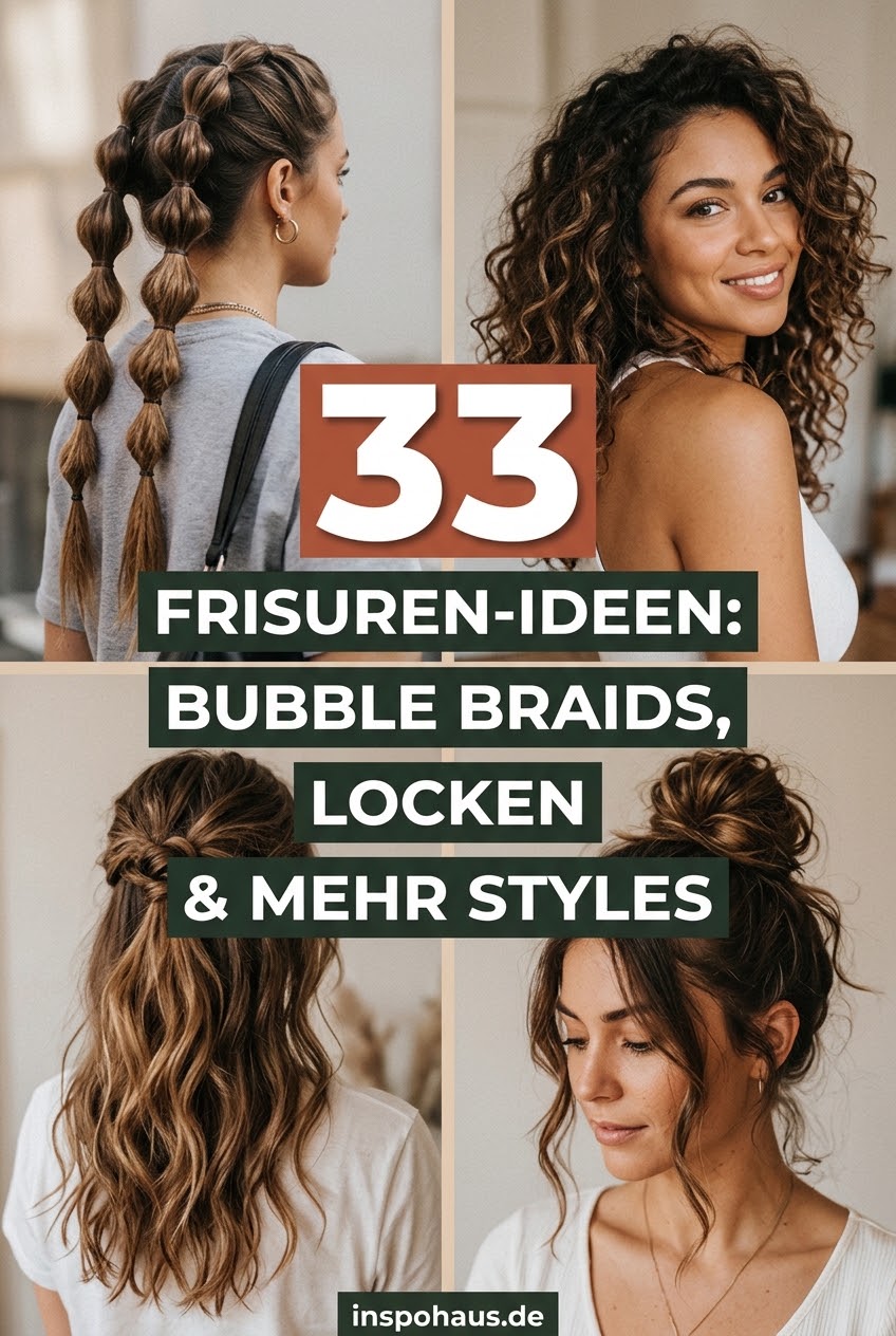 33 Frisuren-Ideen: Bubble Braids, Locken & mehr Styles