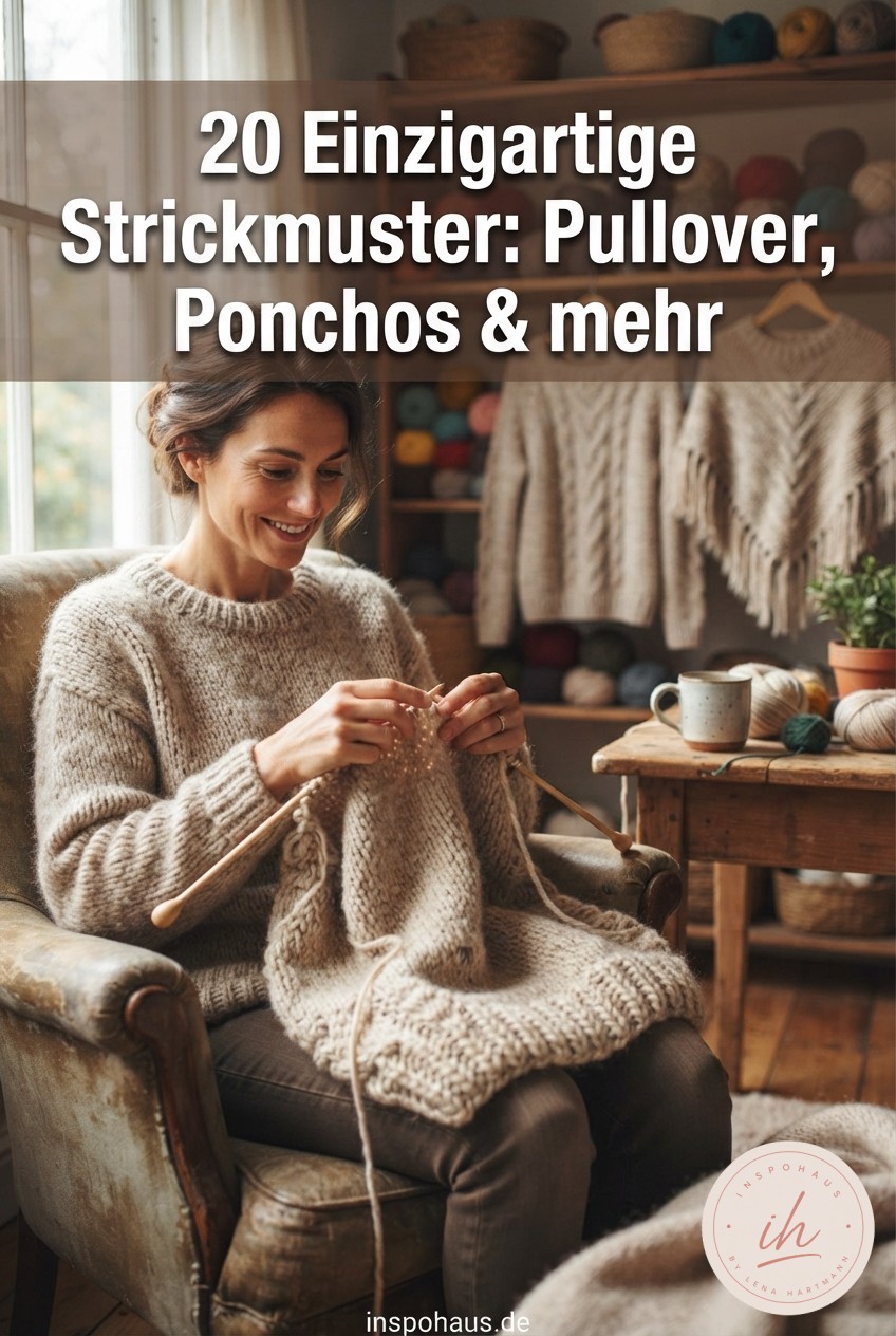 20 Einzigartige Strickmuster: Pullover, Ponchos & mehr