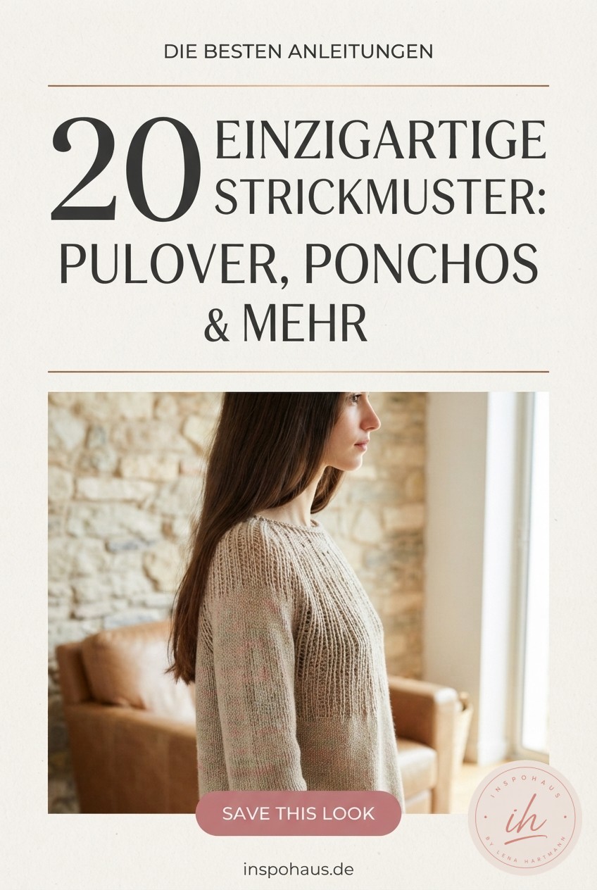 20 Einzigartige Strickmuster: Pullover, Ponchos & mehr