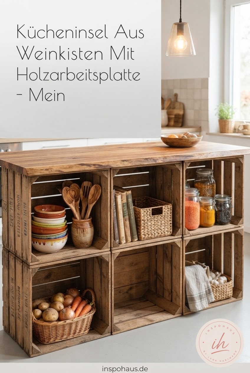 Kücheninsel Aus Weinkisten Mit Holzarbeitsplatte - Mein