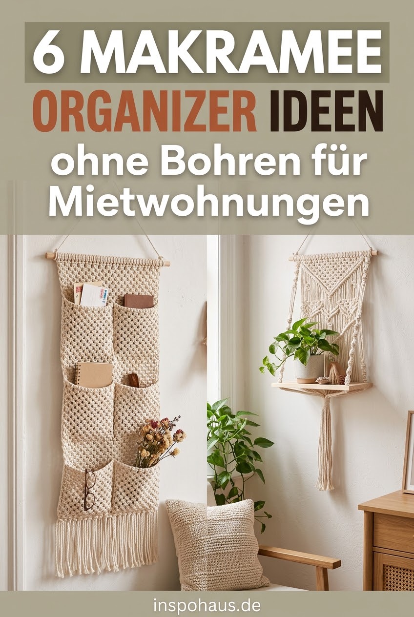 6 Makramee Organizer Ideen ohne Bohren für Mietwohnungen