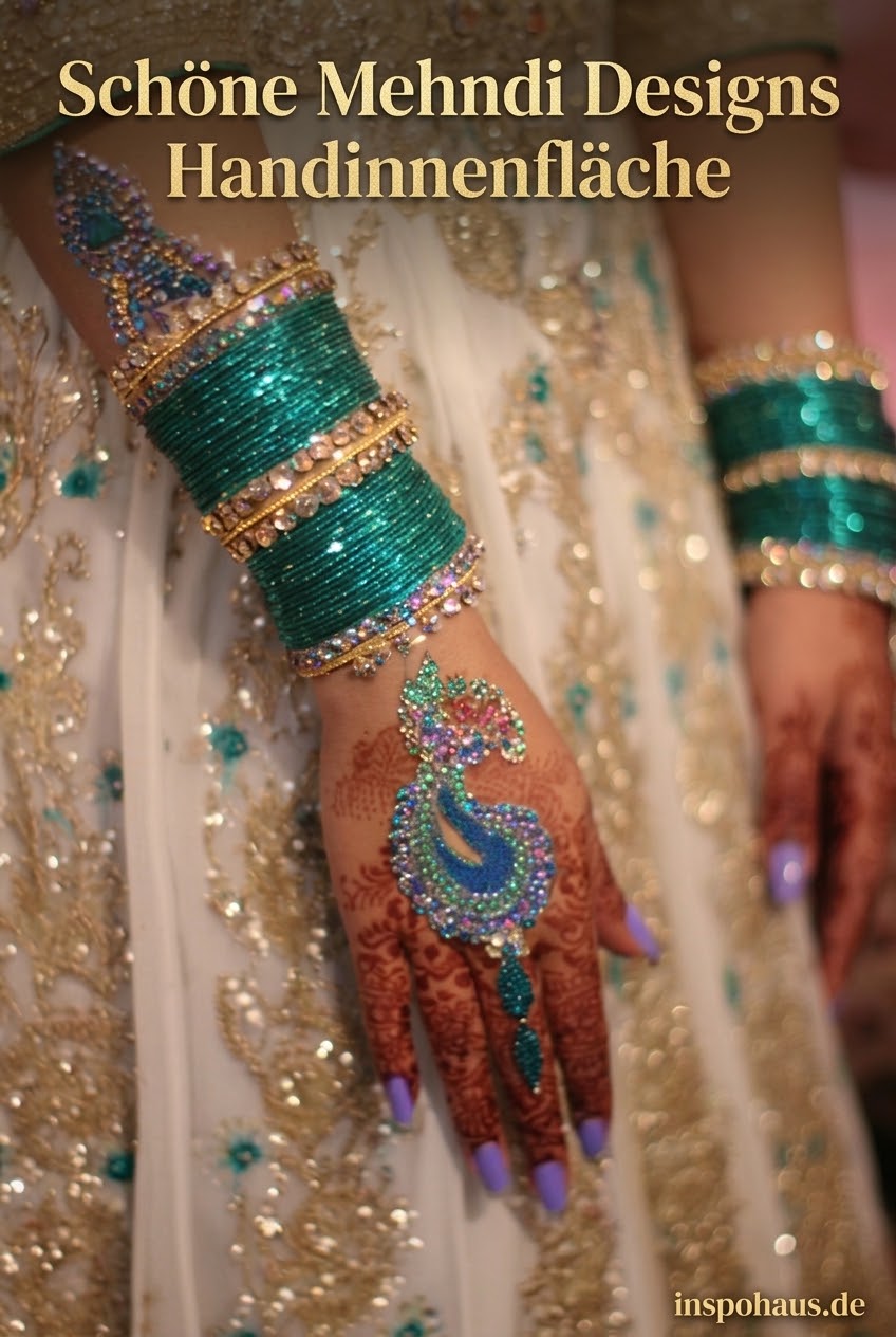 Schöne Mehndi Designs Handinnenfläche