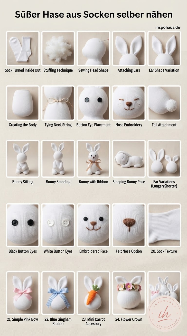 Süßer Hase aus Socken selber nähen
