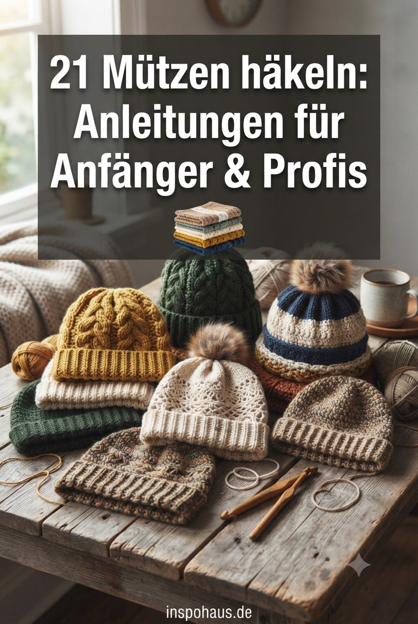 21 Mützen häkeln: Anleitungen für Anfänger & Profis