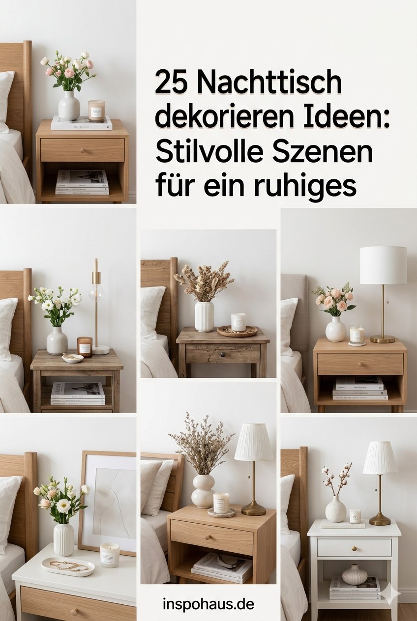 25 Nachttisch dekorieren Ideen: Stilvolle Szenen für ein ruhiges Schlafzimmer