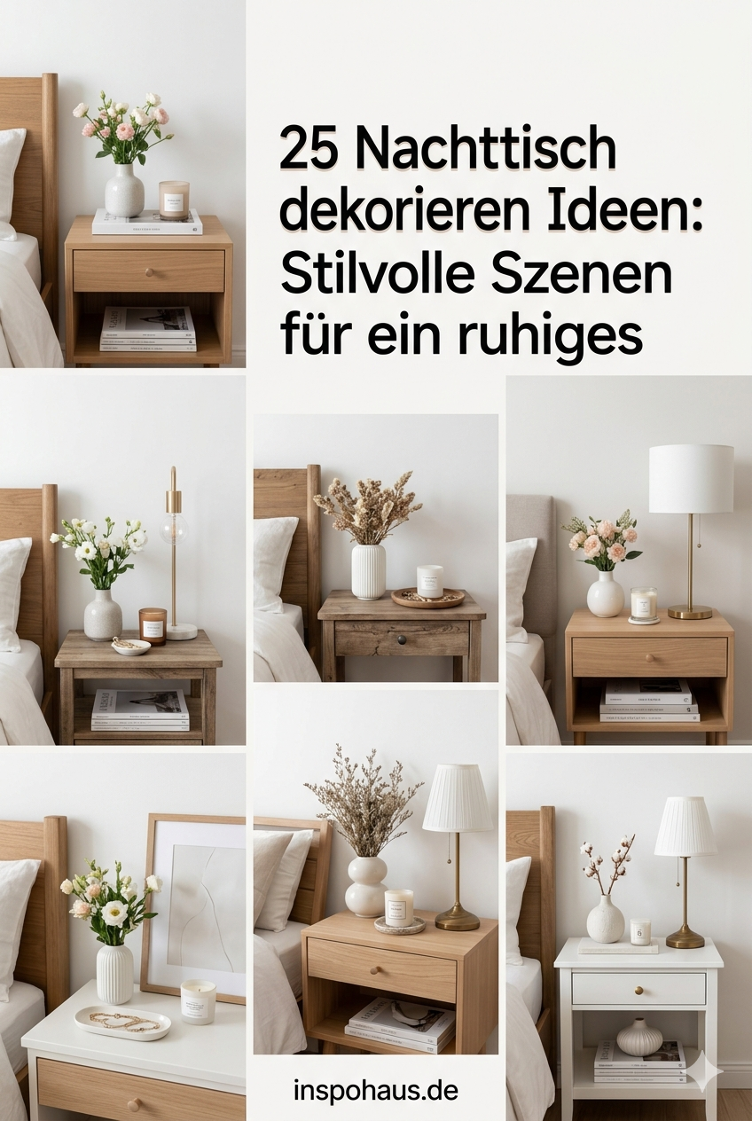 25 Nachttisch dekorieren Ideen: Stilvolle Szenen für ein ruhiges Schlafzimmer