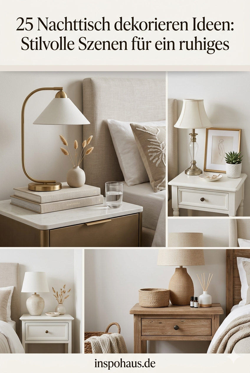 25 Nachttisch dekorieren Ideen: Stilvolle Szenen für ein ruhiges Schlafzimmer