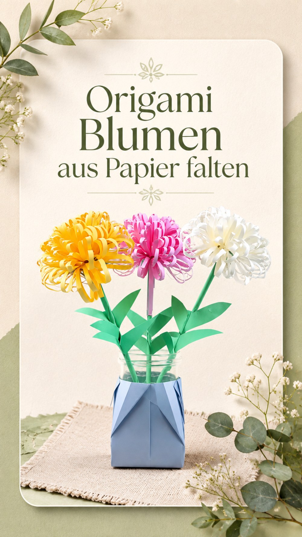 Origami Blumen aus Papier falten