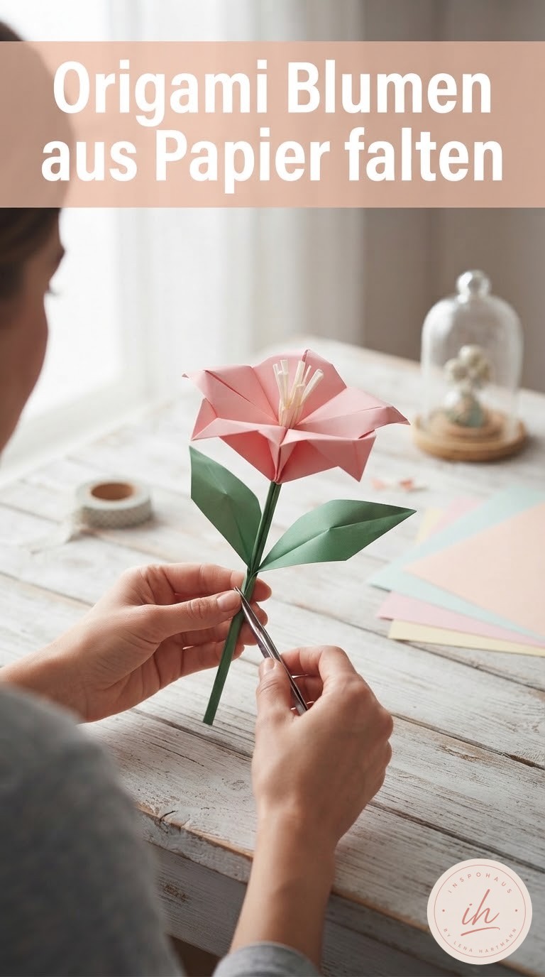 Origami Blumen aus Papier falten