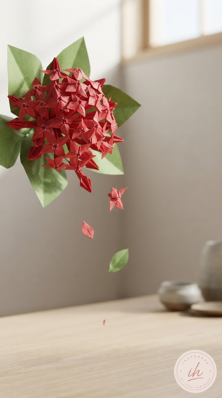 Zarte Origami Blumen aus Papier falten