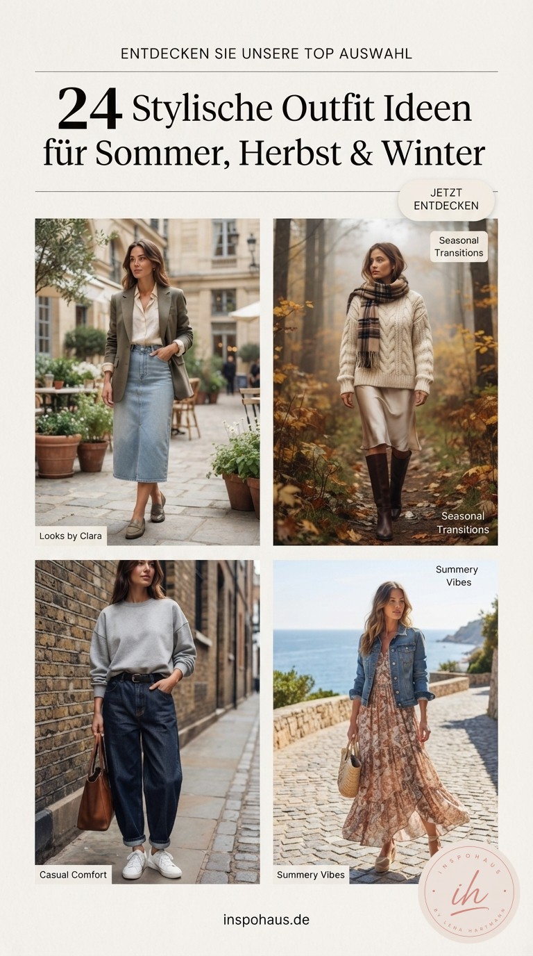 24 Stylische Outfit Ideen für Sommer, Herbst & Winter