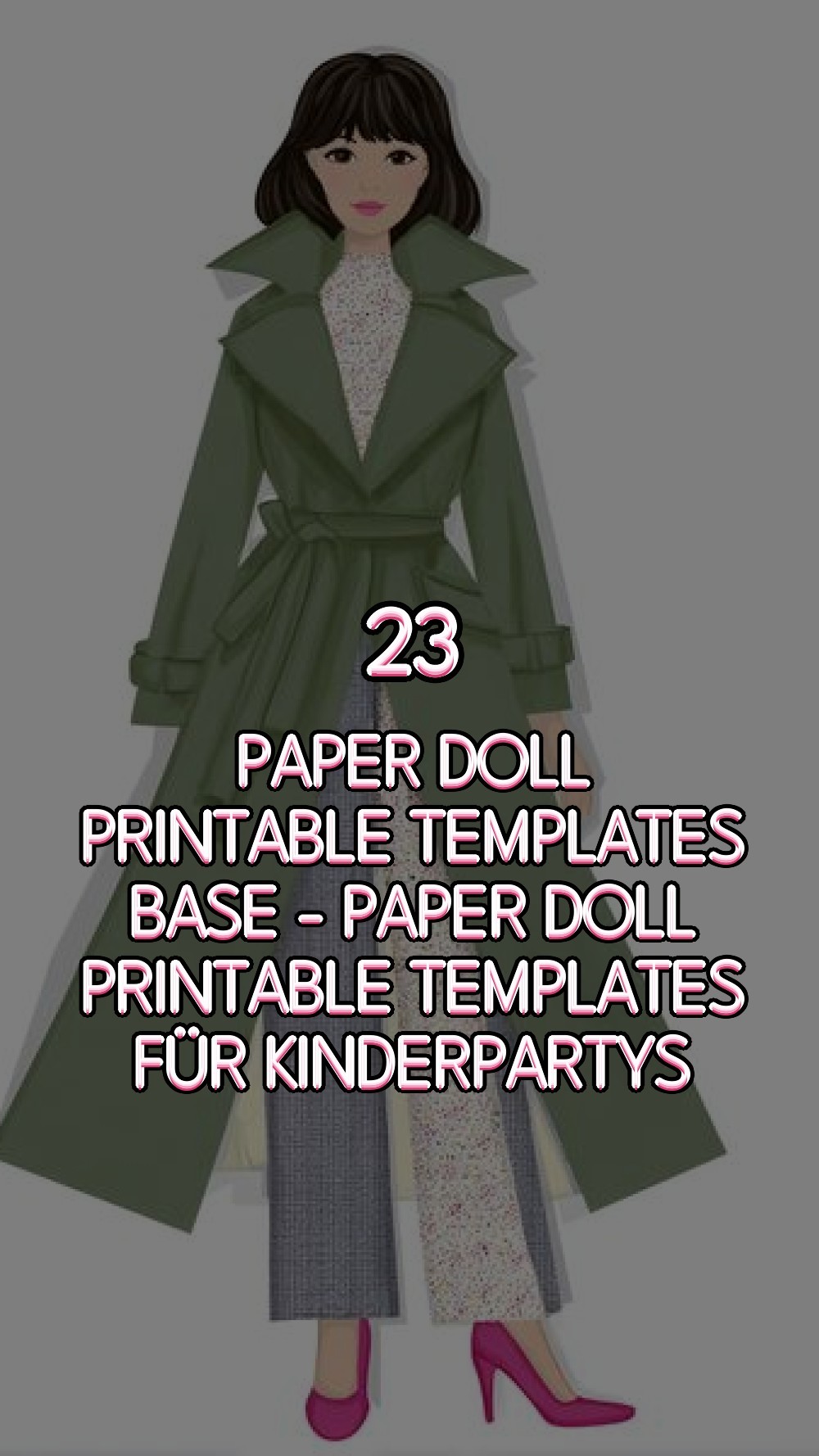 paper doll printable templates base - Paper Doll Printable Templates für Kinderpartys