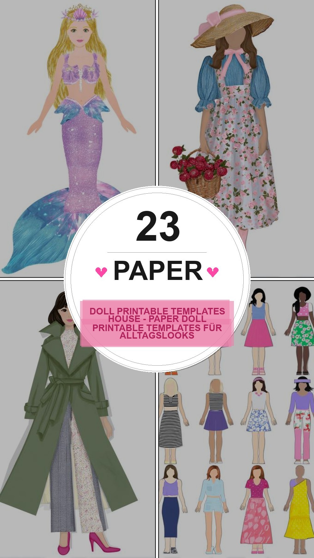 paper doll printable templates house - Paper Doll Printable Templates für Alltagslooks